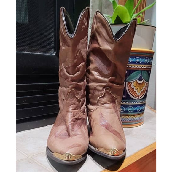 Dingo Brand Slouchy Leather Cowboy Boots Women's Size 8 - Picture 3 of 6